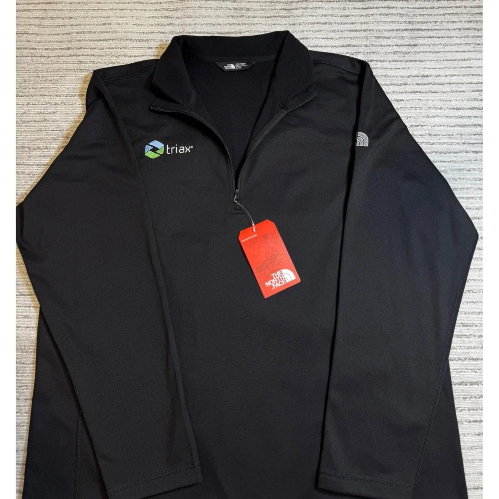 The North Face Mens Tech 1/4 Zip Pullover Black Triax Logo XL NWT